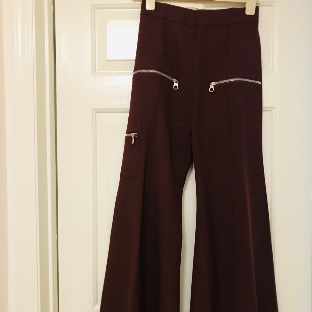 Chloé High-Waist Flare-Leg Wool Trouser - Picture 3 of 8